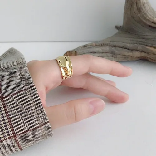Vista 34 de Anillo de plata de ley 925, minimalista, ajustable, hecho a mano, para mujeres y niñas