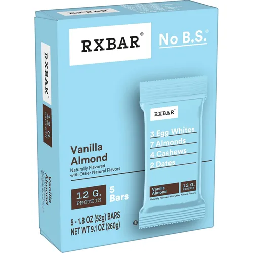 Vista 7 de RXBAR Barras de proteínas, 0.44 oz de proteína, aperitivos sin gluten, vainilla y almendra (6 cajas, 30 barras)