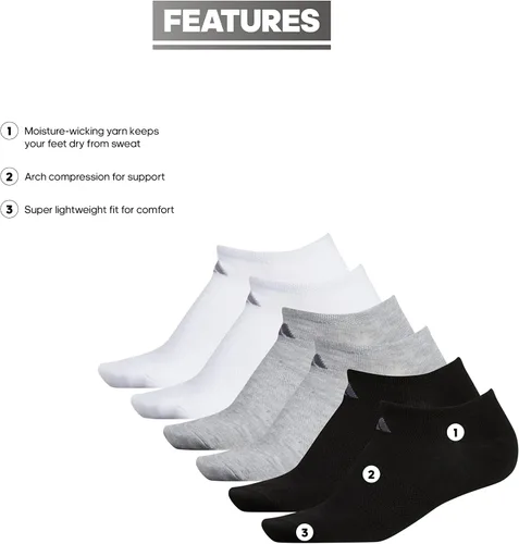 Vista 2 de adidas Calcetines invisibles Superlite para mujer (6 pares)