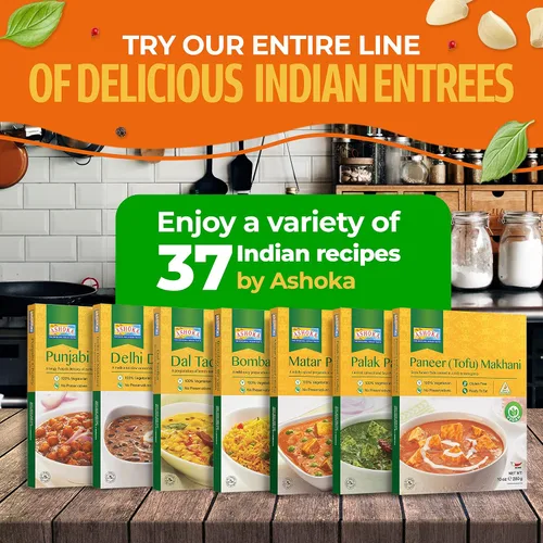 Vista 9 de Ashoka Comidas sin gluten, listas para microondas, veganas con granos negros y frijoles, comidas para calentar y servir, todas naturales Delhi Dal