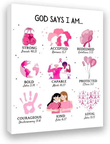 Vista 15 de Redland Art Decoración de Pared Motivacional para Niñas Negras en Lienzo Enmarcado Arte Cristiano Inspirador “Dios Dice Que Soy Yo” 29x37 cm