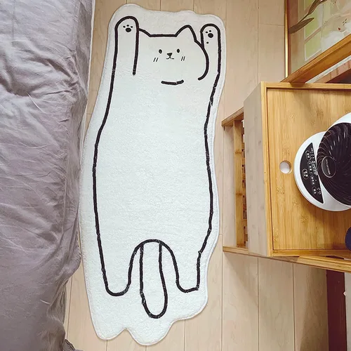 Vista 5 de Alfombra de baño con diseño de gatos, absorbente, antideslizante, súper suave, de dibujos animados, para niños, sala de juegos, dormitorio, lavable