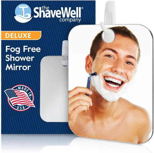 Vista 9 de Shave Well - Espejo de afeitado antivaho de viaje, portátil, sin niebla, espejo de ducha colgante con opción de mano para hombres y mujeres, incluye