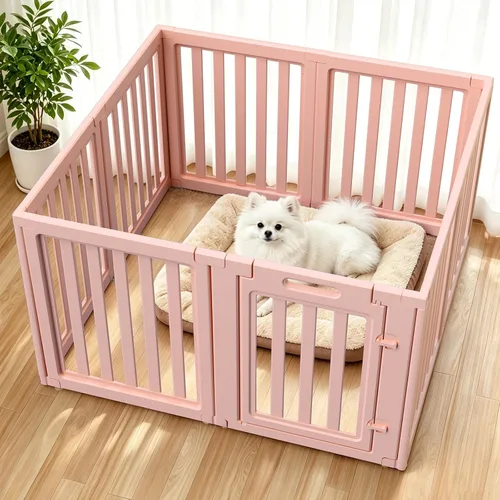 Vista 10 de Corralito para perros, corral transparente para perros, corral para perros en interiores, fácil de instalar y quitar, corralito para cachorros