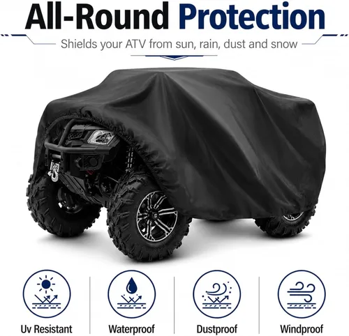 Vista 3 de ZOEDO - Funda impermeable para ATV, cubiertas resistentes al viento para quad, cubiertas para todo tipo de clima para vehículos de 4 ruedas, aptas