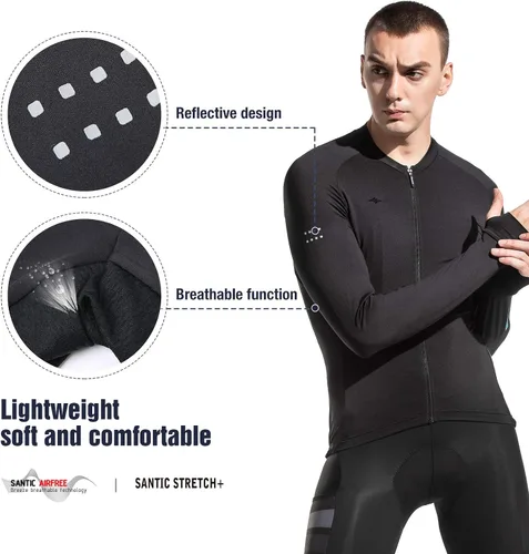 Vista 5 de Santic - Maillot de ciclismo de manga larga para hombre