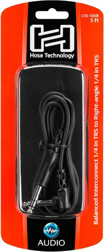 Vista 5 de Hosa CSS-105R Cable de interconexión equilibrado TRS de 1/4 pulgadas a ángulo recto TRS de 1/4 pulgadas, 5 pies