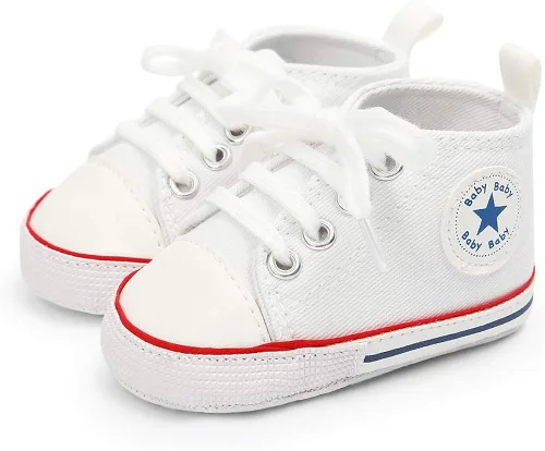 Vista 4 de KIDSUN zapatos deportivos altos hasta el tobillo para bebés niños y niñas con suela antideslizante suaves para recién nacidos zapatos precaminadores