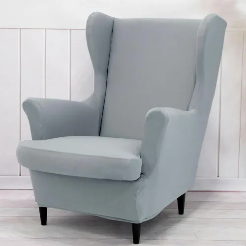 Vista 15 de Morbuy Funda para silla Wingback, 2 piezas, lavable, elástica, con respaldo de ala, fundas para silla con brazos para sala de estar, dormitorio