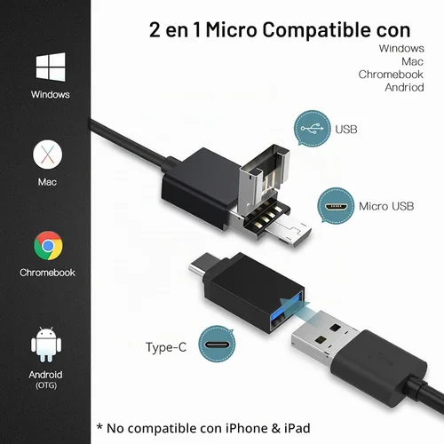 Vista 4 de Teslong Boroscopio para Rifle, Cámara de Limpieza de Armas - Compatible con Calibre.20 y Mayor - Herramienta de Inspección Visual de Cañón para Caza
