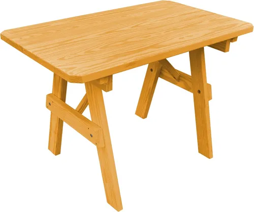 Vista 11 de Furniture Barn USA Mesa tradicional de pino tratado a presión de 4 pies, tinte de cedro mancha de cedro