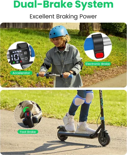 Vista 3 de Gyroor Kids Electric Scooter 150W Motor LED Display H30Max