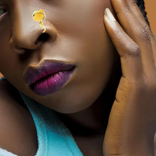 Vista 2 de Long tiantian Piercing de nariz para nariz con diseño africano, para mujer