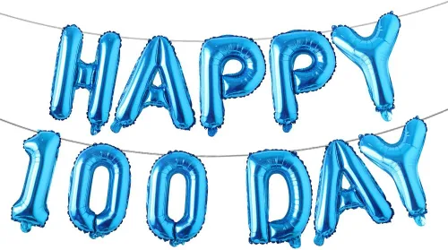 Vista 12 de Juego de globos de papel de aluminio con letras del alfabeto, pancarta de feliz 100 días, suministros de decoración para fiesta de cumpleaños (rojo)