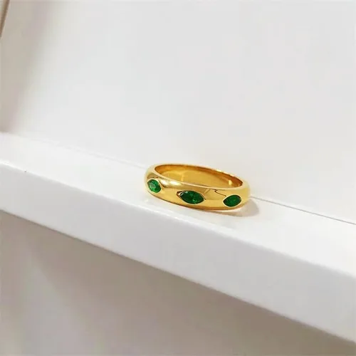Vista 5 de Juego de 3 anillos de esmeralda para mujer, 18 quilates de circonita cúbica verde que no destiñe, delicados anillos de esmeralda, anillos verdes