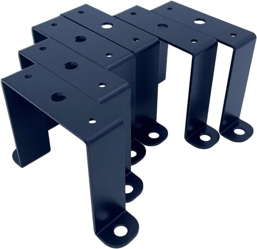Vista 7 de 6 abrazaderas de tubo cuadrado de 1 x 1 pulgada, soporte de metal en forma de U de 1 pulgada, soporte de abrazadera de acero en U para montaje, negro