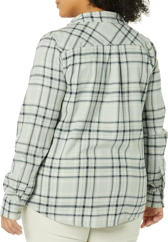 Vista 5 de Tienda Essentials - Camisa de franela ligera para mujer, de manga larga, con ajuste regular y a cuadros