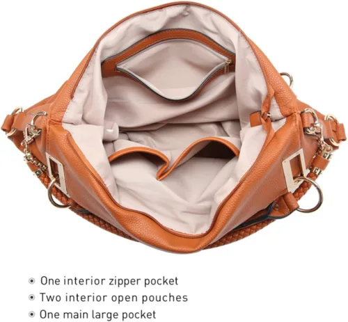 Vista 4 de Dasein Purses for Women Vegan Leather Handbags Rhinestones Hobo Bags Tote Purse Shoulder Bag Ladies Handbag