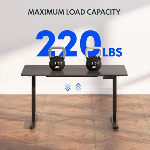 Vista 6 de FLEXISPOT E6 - Escritorio de pie eléctrico de 3 etapas con motor dual, 48 x 24, para usar sentado o de pie, soporta 220 lbs, altura ajustable