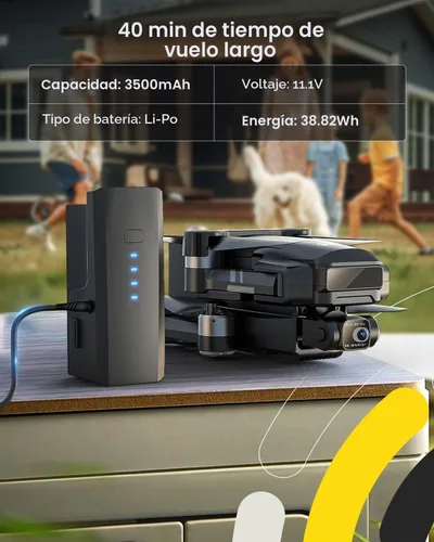 Vista 5 de Holy Stone HS600 - Drones con cámara para adultos con cardán de 2 ejes 4K EIS, ID remoto integrado, transmisión de rango de 6096 metros, dron