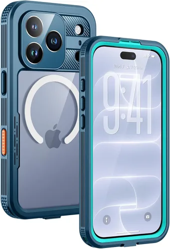 Vista 13 de Lanhiem - Funda magnética para iPhone 16, impermeable, antiespía negro Anti-Spy Negro