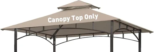 Vista 8 de OLILAWN Toldo de repuesto para kiosco de parrilla, 5 x 8 pies, cubierta superior para kiosco de barbacoa al aire libre, cubierta de refugio