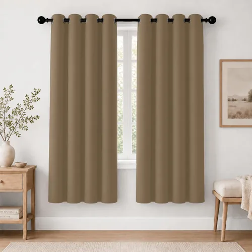Vista 53 de Cortinas de oscurecimiento de habitación de 84 pulgadas de largo para dormitorio, sala de estar, cortinas térmicas aislantes con ojales
