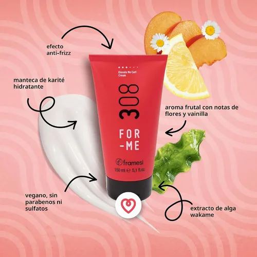 Vista 5 de FRAMESI FOR-ME Elevate Me Curl Cream 308 Tamaño Viaje
