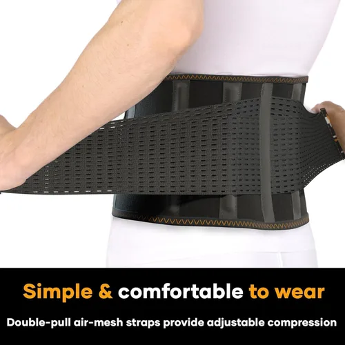 Vista 7 de PLUS - Soporte lumbar para levantar en el trabajo con almohadilla lumbar dimensional ergonómica, cinturón de soporte de espalda para aliviar