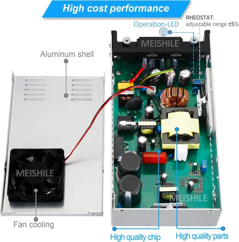Vista 2 de Actualización 12V 50A 600W DC Fuente de alimentación conmutada Upgrad Clip PSU AC-DC Convertidor de transformador de 12 voltios 0-40/25 amperios