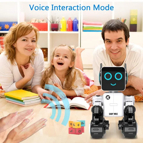 Vista 3 de okk Robot de juguete para niños, robots RC inteligentes para niños con control táctil y de sonido, robótica inteligente programable, juguete robot