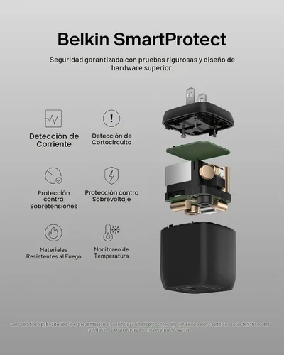 Vista 5 de [Usado] Belkin Bloque de cargador USB C dual de 45 W, PD3.0 con GaN - Carga súper rápida - Samsung Galaxy S25, Apple iPhone 17, Air, Pro, Pro Max