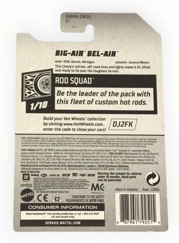Vista 2 de Hot Wheels 2020 Rod Squad Big-Air Bel-Air, azul 179/250