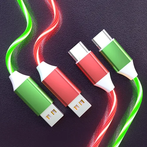 Vista 15 de Paquete de 2 cables de carga LED USB C, cable de carga tipo C, cargador USB C rápido compatible con Samsung Galaxy S21 S20 S10 S9 S8 Note 20, LG V30