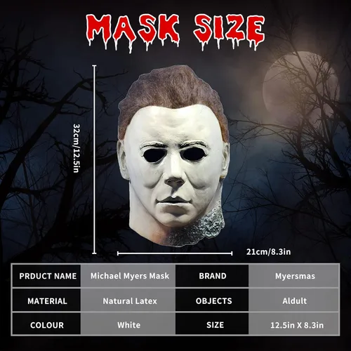 Vista 5 de Michael Myers MaskHalloween Kills Mask Original Michael Myers Mask Adult Latex Scary Face Masks For Carnival Costume Party