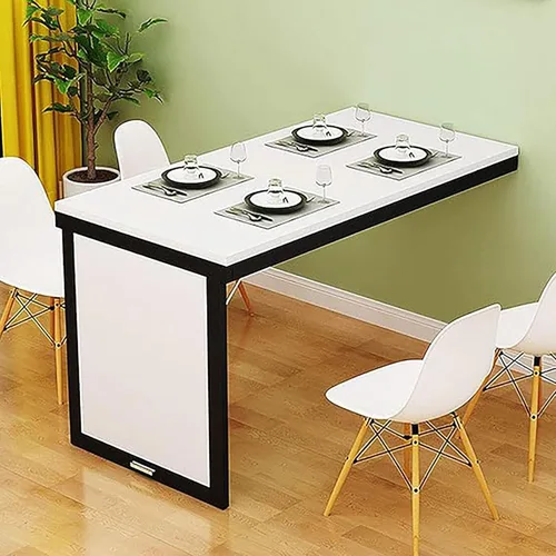Vista 8 de Mesa de comedor plegable montada en la pared para espacios pequeños, mesa de comedor de madera para montar en la pared, mesa de cocina plegable