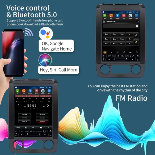 Vista 6 de Radio de coche para Ford F150 2015-2020 Actualización estéreo de 12.1 pulgadas Pantalla táctil 6+128GB Tesla Style Unidad Principal Reemplazo