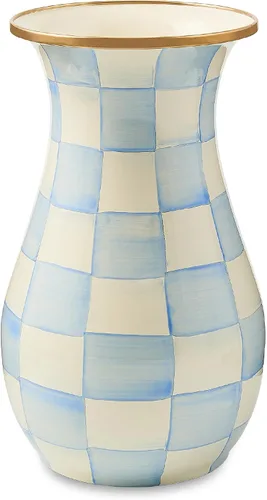 Vista 6 de MACKENZIE-CHILDS - Jarrón alto esmaltado, marrón rosa salvaje Hand-applied design, decorative flower vase and bouquet holder, made from enameled