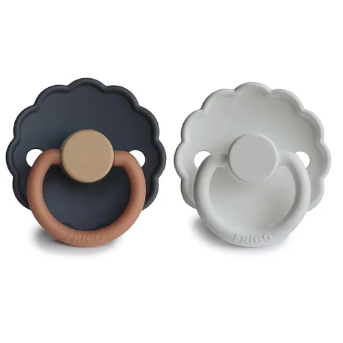 Vista 2 de FRIGG Daisy SilkySoft - Chupete de silicona para bebé, fabricado en Dinamarca, sin BPA (aurora/blanco brillante, 6-18 meses)