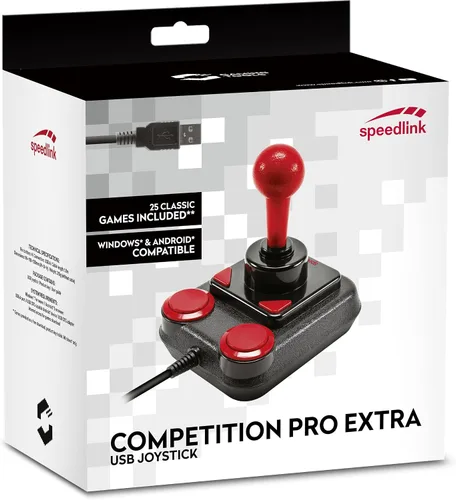 Vista 5 de SPEEDLINK SL-650212-BKRD Competition PRO EXTRA USB Joystick - Edición de aniversario, Retro-Arcade-Stick, Schwarz-rot