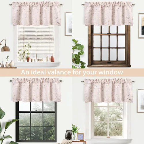 Vista 5 de DriftAway Harper Ink - Cortina de ventana con patrón floral para sala de estar, dormitorio, comedor, bolsillo para cortinero, 52 x 18 pulgadas, más