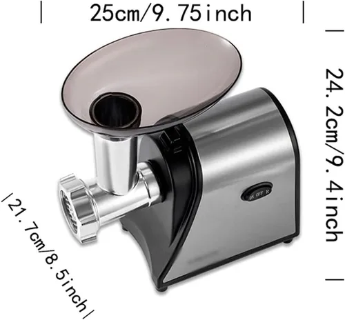 Vista 5 de Comcerical - Molinillo de carne multifunción con 3 placas de molienda de acero inoxidable, incluye kits (D, Au)