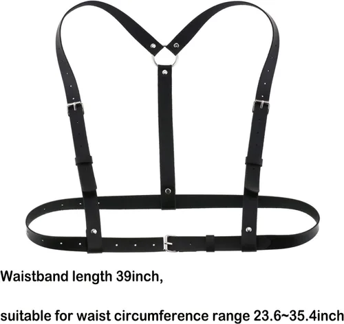 Vista 5 de Cinturones ajustables de cuero sintético con tirantes para mujer, vestidos