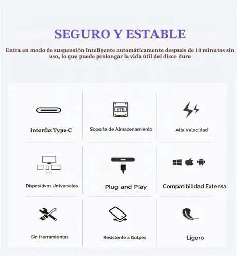 Vista 8 de Disco duro externo portátil ultradelgado de 120 GB, USB 3.1 tipo C, HDD, para PC, Mac, portátil, PS4, Xbox One