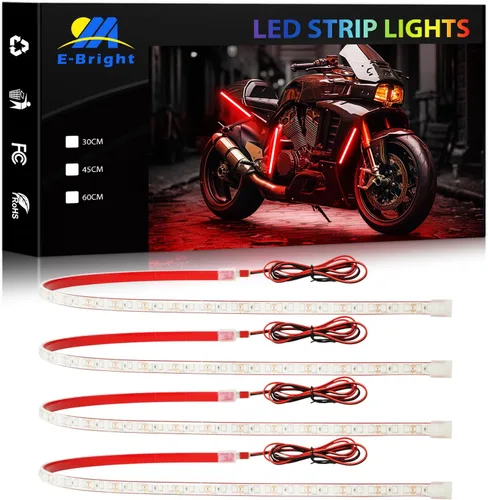 Vista 11 de YM E-Bright Tiras de luces LED azules para automóviles, 30CM luces impermeables de bajo resplandor para automóvil, motocicletas, carrito de golf