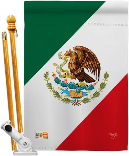Vista 11 de Nacionalidad México Garden House Banderas Set Regional Nación Internacional Mundo País Particular Área Pequeña Decorativa Patio Banner Doble Cara