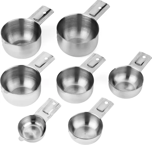 Vista 8 de Hudson Essentials Juego de tazas medidoras de acero inoxidable - Juego apilable con boquilla