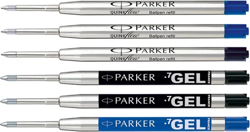 Vista 8 de Parker Jotter London - Paquete de descubrimiento de recambios para bolígrafo y gel: 3 recambios Quinkflow para bolígrafos y 3 recambios Quink Gel