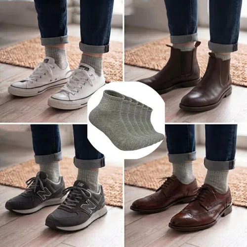 Vista 2 de Glory Max 6 pares de calcetines tobilleros de algodón sólido para hombre con amortiguación