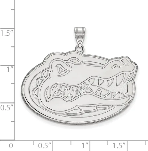Vista 2 de Colgante de cabeza de mascota de la Universidad de Florida Gators en plata de ley